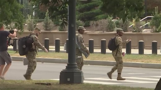 National Guard troops mobilized in Washington, D.C. after President Trump's executive order