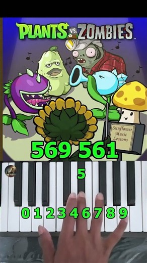 PvZ Graze the Roof Piano Tutorial #shorts #pvz