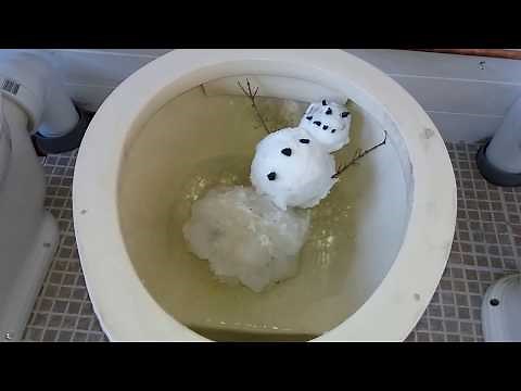 flushing a snowman down the toilet.
