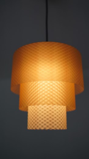 16K views · 267 reactions | Just dropped this 3D printed lampshade  Made up of 3 stacked parts + a 2-part connector. Snaps onto any E27 cord (40mm). ⚙️STL: link in my bio  @thangs3d CHALLERIO 淋Fillament: @spectrumfilaments PLA Nature Algae, Flax, Pils beer ️Printer: @creality3d Creality Hi #crealityhi #3dprinting #crafts #smallbusiness #3dprinter #homedecor #diy #3dprinted #design #light #lampshade | Simiu | Facebook