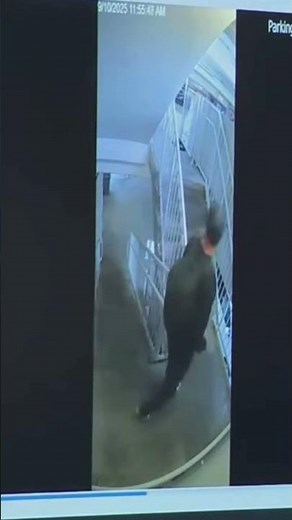 Surveillance video shows Tyler Robinson walking across UVU campus with apparent limp