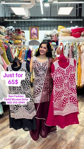 Sam Fashion and Designers, 📍11645 Mcvean Drive, 905-913-8999. #gararasuit #suits #ethnicwear #indianoutfit #shararasuit