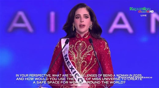 LOOK: Miss Mexico takes the stage for her Q&A at Miss Universe 2025, answering her question with poise. #MissUniverse2025 #MUO #Mexico #Top5 | MyTV Cebu