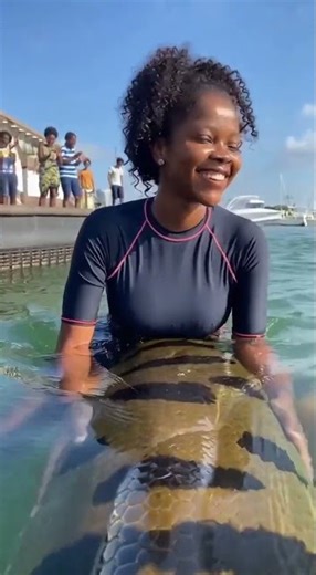 swimming with my anaconda at Lagos marina park