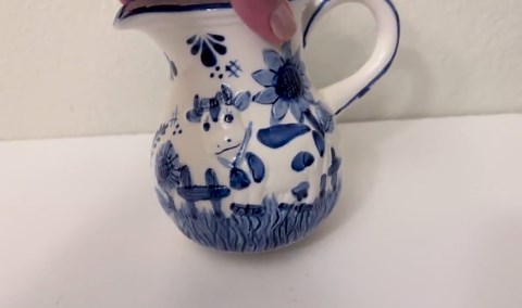 Vintage Delft Blue Hand Painted Pottery Ceramic 5" Pitcher / Creamer With Cow, Windmill, Made in Holland/netherlands - Etsy