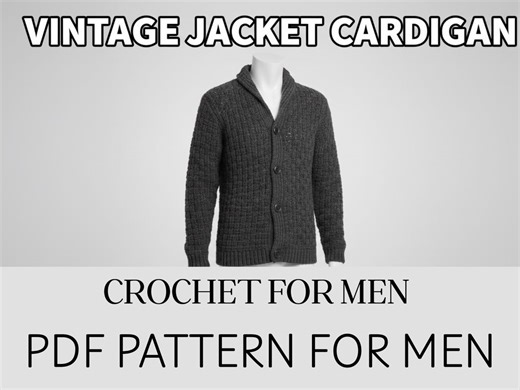 Mens Cardigan Crochet Pattern for Men PDF – Oversized Jacket Cardigan Coat | Chunky Bulky Crochet Design | Mens Crochet Cardigan-sweater - Etsy