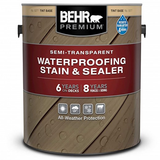 Reviews for BEHR PREMIUM 1 gal. Semi-Transparent Waterproofing Exterior Wood Stain and Sealer | Pg 1 - The Home Depot