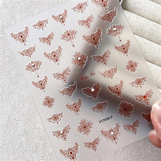 Baroque Lace Pearl Patterns Nail Decal Sticker/ Nail Art/ 3D Adhesive/ DIY Use - Etsy