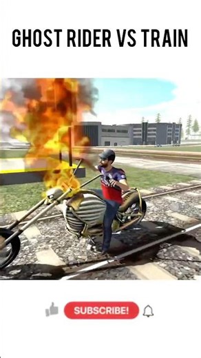 GHOST RIDER VS TRAIN IN INDIAN BIKES DRIVING 3D #shorts #ibd3d