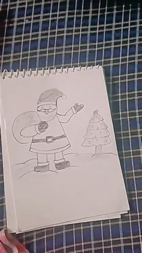 santa #christmas ,how to draw santa and christmas tree, #shorts