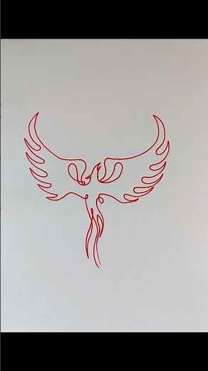 Practice how to draw a phoenix with one line.