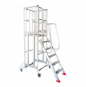 [Hot Item] Industrial Work Platform with 55° Working Inclination 6 Steps of 1.5m Aluminum Ascending Safety Ladder