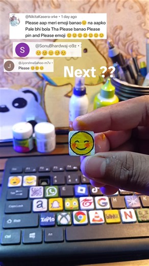 Converting Keyboard "2" Key Into Custom Emoji! ⌨️✨ #shorts #keyboardart #customkeycap #diy #art