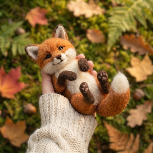 Needle Felted Fox Figurine, Handmade Wool Fox Decor, Cute Woodland Animal Gift, Custom Felt Fox Keepsake - Etsy