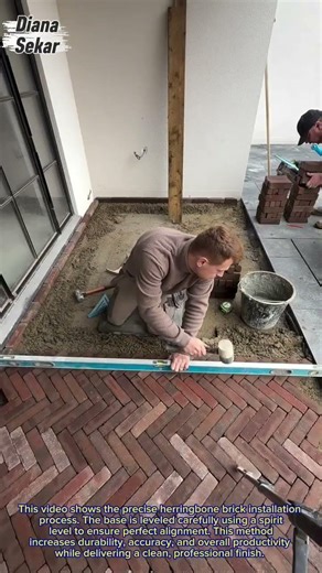 Perfect Herringbone Brick Installation | Step-by-Step Patio Leveling Process