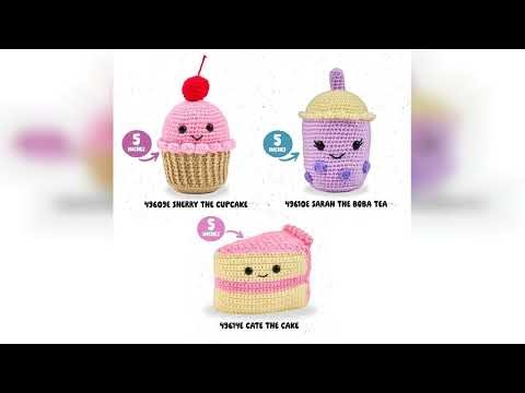 Overview: Bucilla 3 Piece Complete Crochet Kit, Bakery Buddies, 5"
