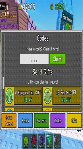 *NEW* CODES FOR GARDEN TOWER DEFENSE ROBLOX!