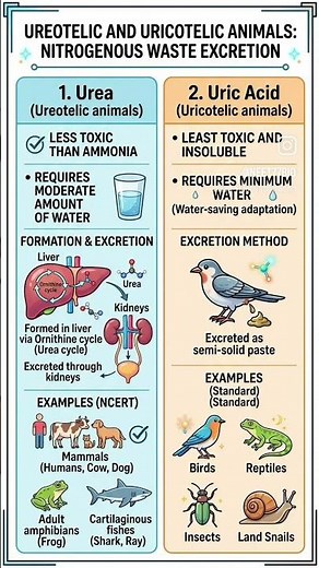 Nitrogenous waste and excretory system in all Animals #biology #science #neet