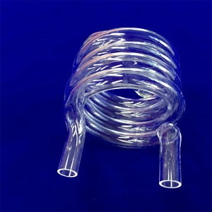 [Hot Item] Temperature Resistant Fused Silica Pipe Clear Quartz Glass Spiral Helix Heating Tube