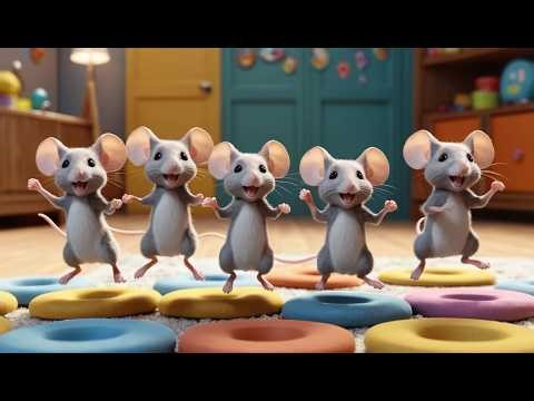 Five Little Mice Squeak Squeak Squeak | Cute Animal Song & Counting Rhyme