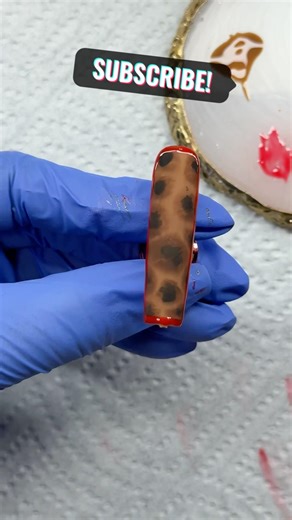 Easy Tortoise Shell Nail Art Tutorial ❤️🐢 Red Outline Twist #nails #shorts #nailart #tutorial #fyp