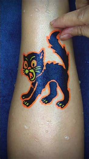 A Meow Massages The Heart ❤️Cat Tattoo on Hand by floating pen art sticker #shorts #tattoo #art