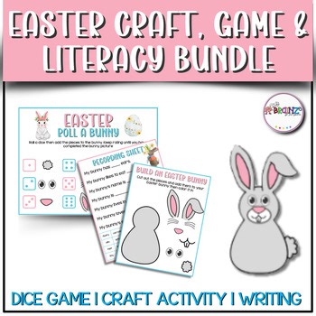 Easter Roll a Bunny Game | Spring Craft & Writing Activity | Dice Drawing Game