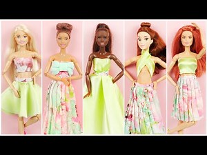 5 Different DOLL CLOTHES & BARBIE STYLING Ideas Do It Yourself At Home