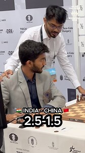 Gukesh D 🇮🇳, World No. 7, led India to a thrilling victory over China 🇨🇳 in Round 7 of the #ChessOlympiad!With the match tied 1.5-1.5, it all came down to Gukesh, who outmaneuvered World No. 8 Wei Yi in a tricky endgame, securing a 2.5-1.5 win for India 💪 | FIDE - International Chess Federation