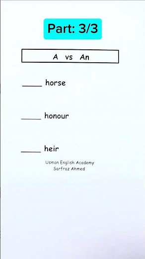 A vs An | Words Starting with "H" Explained