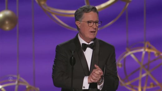 Stephen Colbert drew attention to CBS’ decision to end his long-running “Late Show” during an appearance at the 77th Primetime Emmy Awards. While presenting during the ceremony, Colbert teasingly whipped out a vintage headshot while quipping about looking for a new job. When Colbert first announced that CBS decided to cancel his show in July, President Donald Trump, who was frequently mocked on the show, celebrated. “I absolutely love that Colbert’ got fired,” Trump wrote on social media. | Huff