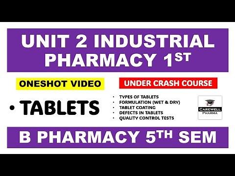 Unit 2 Tablets Complete | Industrial Pharmacy 5th semester | Carewell Pharma