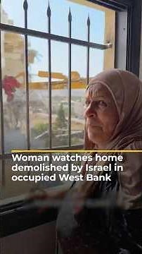 Palestinian woman watches Israel demolish home in occupied West Bank | AJ#shorts