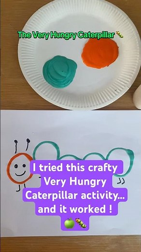 The Very Hungry Caterpillar crafty art activity for kids 🐛 Easy Art Activity after reading the book