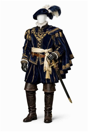16th Century Renaissance Nobleman Velvet Costume | Royal Navy Blue Gold Embroidered Medieval Outfit | Luxury Historical Suit Events Cosplay - Etsy