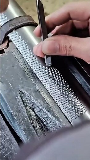 Detailed Manual Metal Engraving Process for Creating Textured Patterns on Steel Surfaces