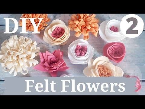 easy Felt Flowers for beginners. basic way to make. Part 2
