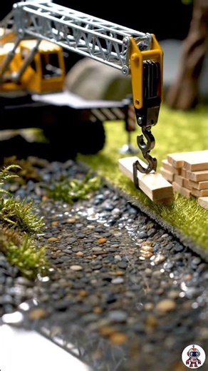 RC | Mini Crane Builds Wooden Bridge! 🪜 | Real Construction Skill