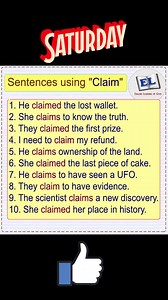 Claim in a sentence 10 Sentence using the word claim #claim #claiminasentence #englishlearning #english #reels | English Learning