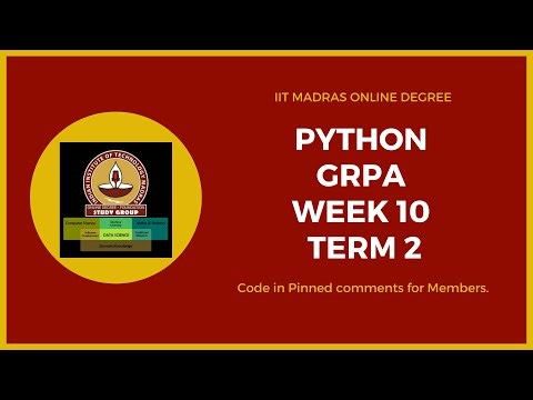 IIT Madras Bsc Online Degree Python GRPA week 10 | Graded Practice Assignments |