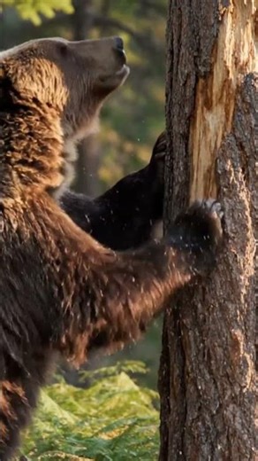 Just a Bear Scratching a Tree🐻🌳