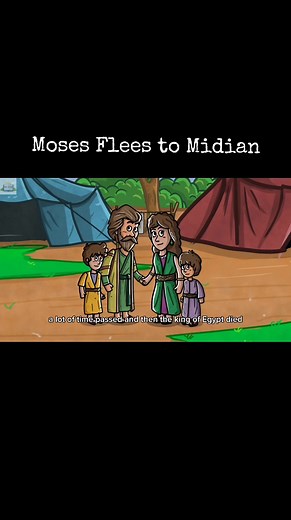 Moses Flees to Midian - Bible Stories Moses Wife's name: Zipporah Moses Son's name: Gershom and Eliezer. #bible #bibleforkids #biblestories #oldtestamentstories #oldtestament #ChoosenbyGod No copyright infringement intended