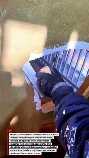 Window Ventilation Grille Putty Finishing | Professional Masonry Detail Work