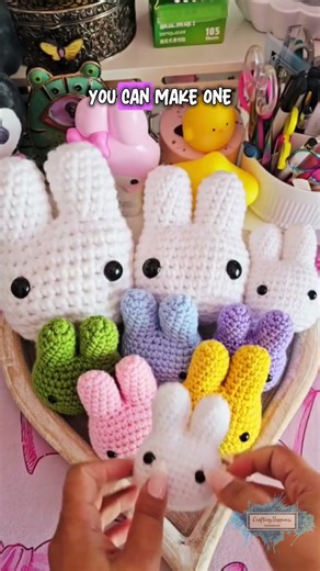 Need Market Stock? Quick-make this bestselling Amigurumi Bunny Head design! 💸 #craftinghappiness