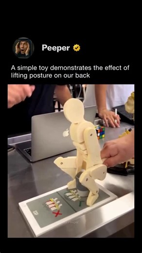 Key Reteff on Instagram: "I love this demonstration, lifting with your back puts insane stress on the disks, the little habits we do daily make a big difference over time.. watch a baby lift and they use their legs, how as adults do we acquire bad form pay attention to how you do all things, life is better when we do #presence #awareness #backpain"