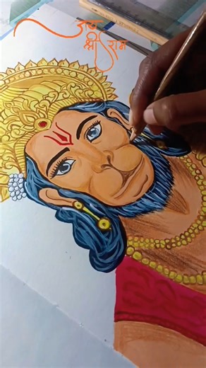 hanuman ji art work🎨#trending#drawing#art#artist#painting#hanumanji#bjarangbali#hanuman#jaishreeram