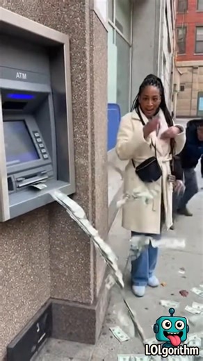 ATM Starts Spitting Cash and Everyone Freezes 💸😳 #shorts #viral #funny #street #caughtoncamera