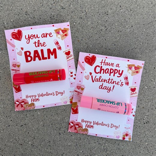 Printable Chapstick Valentine's Day Card, You're the Balm, Lip Balm Holder, DIY Chapstick Valentine Tags, Kids Classroom Chapstick Card - Etsy