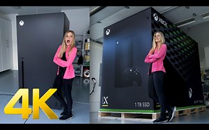 【4K机翻中文】微软赠送给iJustine小姐姐的 Xbox Series X 冰箱开箱！