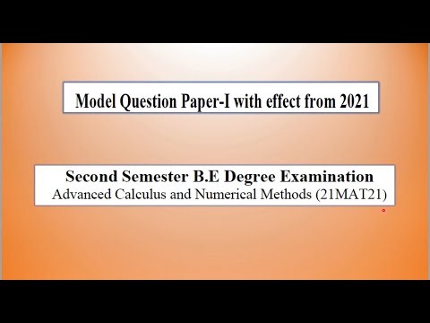 21MAT21 VTU MODEL QUESTION PAPER SET 1-SOLVED | MODULE 3 | Advanced Calculus and Numerical Methods